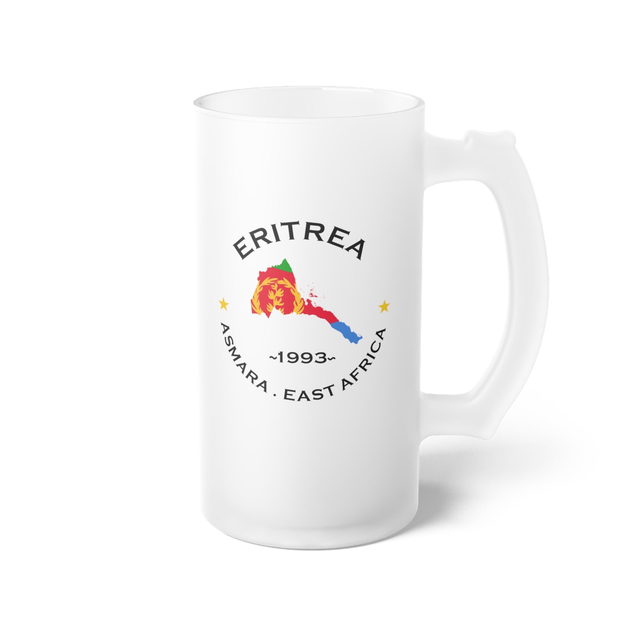 Eritrea Frosted Glass Beer Mug
